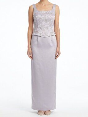 Jessica McClintock Gunne Sax Faux 2 Piece Lilac Satin Gown NEW- Sz. 7/8